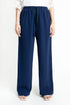 The Navy Straight Fit Pull Up Trousers